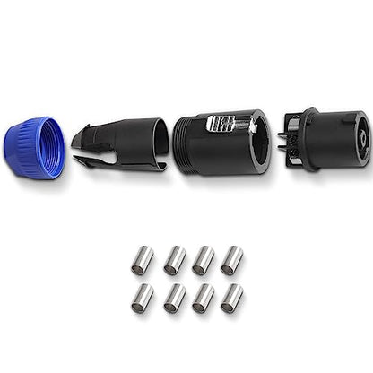 MEIRIYFA 8 Pole Speakon Connector Plug,NL4 Speak-On 8 Pin Male Audio Speaker Twist Lock Plugs and Female Panel Mount Plug Adapter for NL8FC, NL8FX, NLT8X, NL8FC, NL8FX (2Pack)