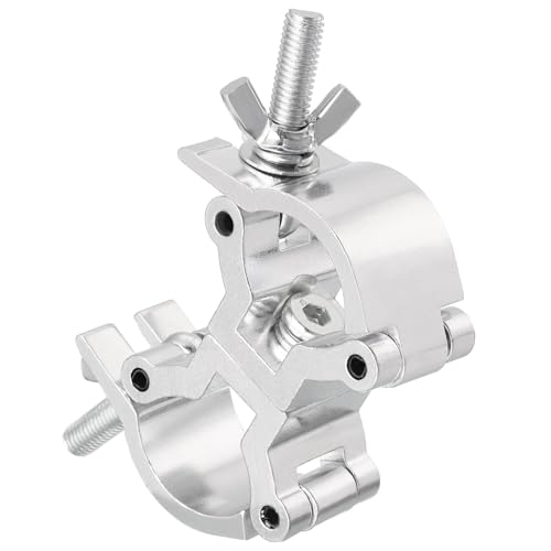 uxcell Light Truss Clamps, Aluminum Alloy Stage Lighting Pipe O Clamp for 0.98-1.18inch OD Tube Max Load 100lb Double Buckle, 1Pcs - color: Silver, size: 0.98-1.18inch
