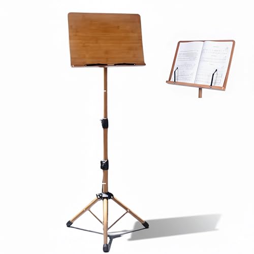 Music Stand for Sheet Music, Adjustable to 68.9in Floor Book Stand for Reading, Laptop Display Stand Standing Book Stand Tablet Stand with Page Paper Clip