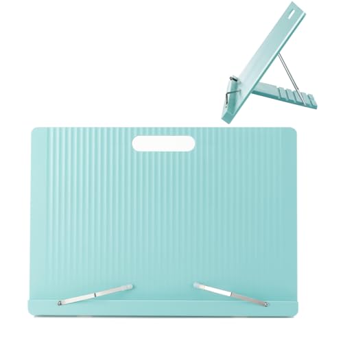 Book Stand Holder for Reading Foldable Cookbook Recipes Sheet Stand | Lightweight Bookstand, Profile Documents Sheet Music Designs Drawings Textbook Stand for Display Tablet PC Holder Blue Green - color: Blue