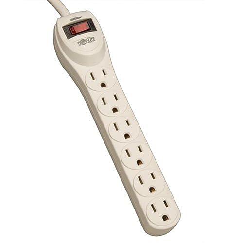 Tripp Lite 6 Outlet Home & Office Waber Power Strip, 4ft Cord with 5-15P Plug (PS6) - size: 6 Outlet, style: 6 Outlet + 4ft Cord