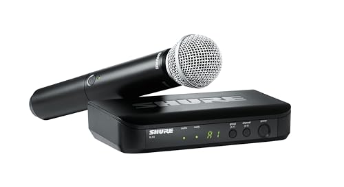 Shure BLX24/SM58 Wireless Vocal Microphone System - H10 Band | 14-hour battery and 300 ft UHF range with SM58 handheld vocal mic and single-channel receiver for live vocals - style: Full System