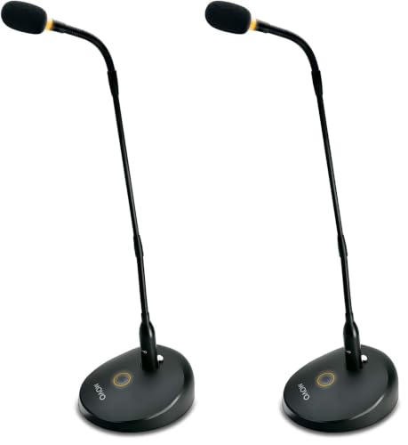 Movo GM-9 Professional 18-inch Gooseneck XLR Podium Microphone for Lectures, Conferences, Streaming, and Video Meetings (Pack of 2) - size: 64 cubic inches (Pack of 2)