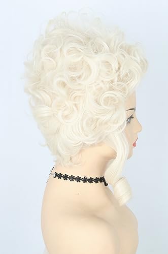 Topcosplay Blonde Short Big Hair Wig Halloween Costume Cosplay Wigs for Women Baroque Beehive Wig - color: Blonde