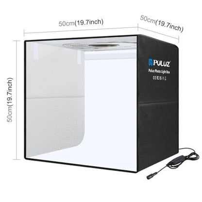 20"/50cm Light Box, PULUZ Large Photo Studio Shooting Tent 200 LED Light CRI≥90 12 Colors Backgrounds Professional Dimmable Photo Booth Product Photography 20x20 inch Light Box Photography | High Brightness 200 LED Lights, CRI ≥90, 12 Colors Backgrounds,