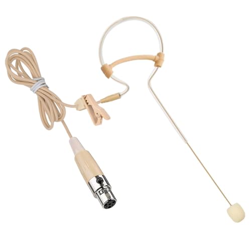Earhook Headset Microphone Compatible with Shure Bodypack | Headworn Single Over Ear Hanging Condenser Omnidirectional Mic Clip for Wireless Transmitter System Mini XLR 4 Pin TA4F Plug - style: Mini XLR 4 Pin TA4F Plug Compatible with Shure Only