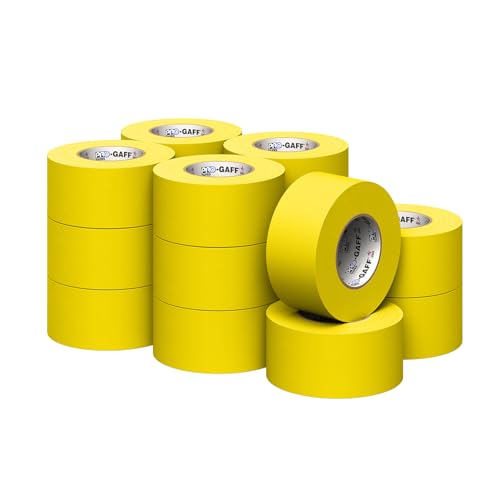 3" Pro Gaff Gaffers Tape 55 yards length yellow matte. Premium Heavy-Duty Gaffers Tape trusted by professional Gaffers. Made in the USA. Holds Tight, Easy to remove. (Pack of 16) - color: Yellow, size: 3 in x 1980 in
