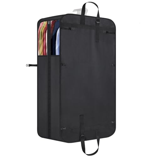 Univivi Garment Bag for Moving, Heavy Duty Suit Bag, 50 Inch, Set of 1 | Large Travel Bag for Moving, Non-woven Fabric, Suit Cover with Clear Window, Handles and Buckle Straps for Suit, Coat, Jacket - size: 24"X50"- 1pcs