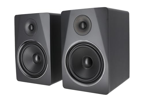 Rockville APM8B Powered USB Studio Monitor Speaker Pair in Black, 8", 2-Way, 500W, EQ, MDF Wood, RCA/XLR, Perfect for Studios, Recording, Music | 400W Peak / 200W RMS, Class D Amp, RCA In/Out, Crossover/Phase/Volume Control, Front Port, MDF Enclosure, Aut