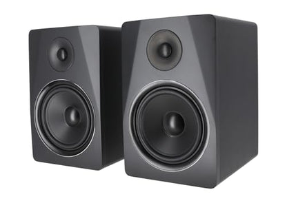 Rockville APM8B Powered USB Studio Monitor Speaker Pair in Black, 8", 2-Way, 500W, EQ, MDF Wood, RCA/XLR, Perfect for Studios, Recording, Music | 400W Peak / 200W RMS, Class D Amp, RCA In/Out, Crossover/Phase/Volume Control, Front Port, MDF Enclosure, Aut