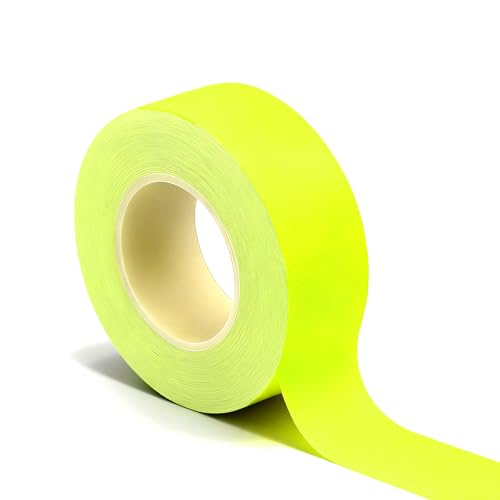 Spike Tapes, Neon Gaffer Tape, Fluorescent Blacklight UV Reactive Spike Tapes, UV Blacklight Glow in the Dark Tape for Party, Stage and Art Crafts, 1inch x 49 Feet (Yellow) - color: Yellow