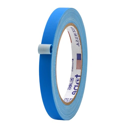 MAT Gaffer Tape Light Blue Low Gloss Finish Film, 1/2 inch x 60 Feet, Residue Free, Non Reflective, Secure Cords to Stages, Great for Concerts or Trade Shows, Weddings, & Floor Marking - color: Light Blue