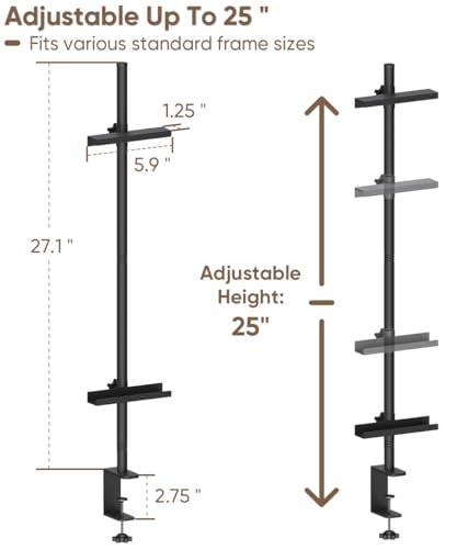 Mondazie Adjustable Tabletop Easel Stand with Clamp for Sign, Black - color: Black, size: 27.1'' High - Clamp
