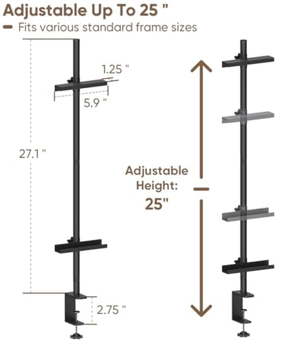 Mondazie Adjustable Tabletop Easel Stand with Clamp for Sign, Black - color: Black, size: 27.1'' High - Clamp