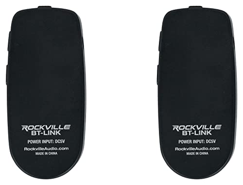 Audiosavings Bundle: (2) Mackie Thrash215 15" 1300W Powered Active DJ PA Speaker Thrash 215 Bundle with (1) Rockville BT-Link Pair of Aux to Bluetooth Adapters to Link 2 Speakers Together (3 Items)