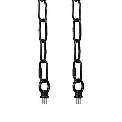 2 Pack 15ft Heavy Duty Chain for Light Fixture, Pendant Light Extra Chain Permits Installation of Chain-Hung Fixtures on High Ceilings with Max Fixture Weight of 65 Pounds, Black, L0016 - color: Black 15 Ft Chain (2 Pack)