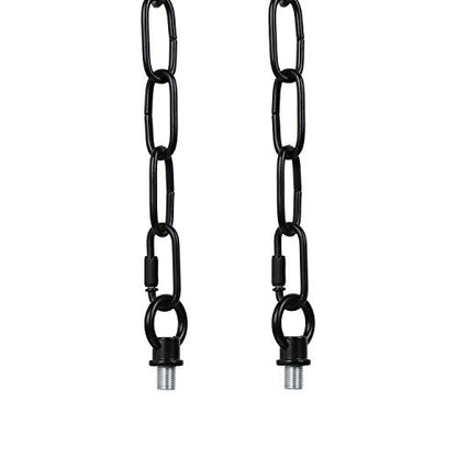 2 Pack 15ft Heavy Duty Chain for Light Fixture, Pendant Light Extra Chain Permits Installation of Chain-Hung Fixtures on High Ceilings with Max Fixture Weight of 65 Pounds, Black, L0016 - color: Black 15 Ft Chain (2 Pack)