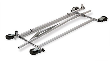 Econoco Collapsible Rolling Clothes Rack, Commercial Grade, Chrome, 48in W | Chrome rolling rack with square tubing & collapsible frame, commercial-grade for retail floor moves or trade show display