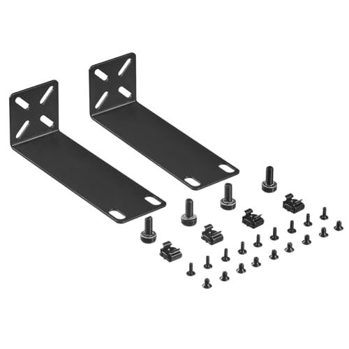 Rack Mount Kit for 8.7 inch Switches, Adjustable Rack Ears for Netgear, Cisco, D-Link, TRENDnet and HP Products, Mount 8.7" Wide to 19" Equipment, Adjustable Hole Distance 14-30mm