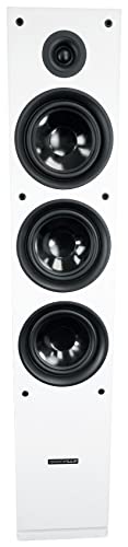 Rockville RockTower 64W Passive Tower Speaker, 4 Ohm, White, High-Fidelity Sound, Detachable Grille, 3-Way, 6.5", 500W, MDF, Perfect for Home Audio - color: White