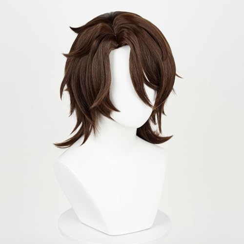 Short Wave Brown for Adult Men Cos Hound-Family Bartender/Security Officer Character Anime Game Party Halloween Christmas Comic Costume - color: Brown Gallagheral