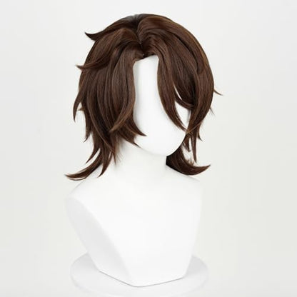 Short Wave Brown for Adult Men Cos Hound-Family Bartender/Security Officer Character Anime Game Party Halloween Christmas Comic Costume - color: Brown Gallagheral
