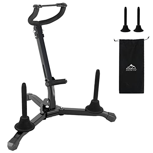 EASTROCK Alto&Tenor Saxophone Stand with 2 Flute/Clarinet Holders and Bag
