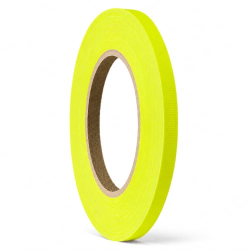 GGR Supplies CGT-80F Fluorescent Yellow Spike Gaffers Tape, 1/2 in x 60 yd | Superior Performance Laminated Tape with Rubber Adhesive for Cables, Floor Marking, Stage, Film, Theater and Event Production - color: Fluorescent Yellow