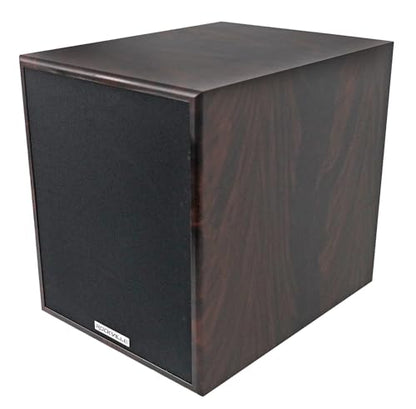 Rockville Rock Shaker 10" Dark Wood Powered Subwoofer Home Theater | 600W Peak, 300W RMS, RCA In/Out, High-Level In/Out, 20Hz-200Hz Response, MDF Enclosure, Class D Amplifier - color: Dark Wood