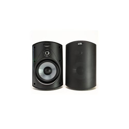 Polk Audio Atrium 4 Weatherproof Outdoor Speakers with Powerful Bass (Pair, Black), All-Weather Durability, Broad Sound Coverage, Speed-Lock Mounting System (Pack of 6) - color: Black, size: 6 Speakers, style: Atrium 4