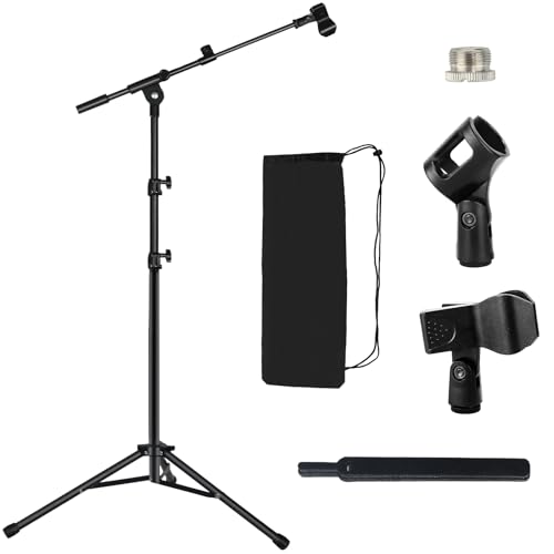 Tripod Mic Stand Floor Boom Arm for Blue Yeti Q2U SM57 SM48 Fifine K6 K688