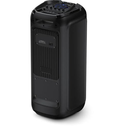 PHILIPS Bluetooth Party Speaker, 120W Powerful Sound with Dynamic Bass Boost, 10 RGB Light Modes, Karaoke Mic & Guitar Inputs, FM Radio, USB/TF/AUX Playback, Portable Handle, Remote Control (Corded) - style: Corded