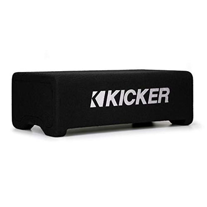 Kicker 48CDF104 Comp 10" Subwoofer Down-Firing Enclosure 4 Ohm (Renewed) | Loaded 10 inch sub and box combo ready to wire, floor-facing bass output, fits trunks and cargo areas, simple amp hookup