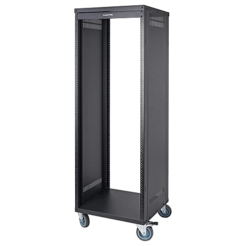Sound Town 30U Universal Steel Rack, w/Mesh Doors, Locking Casters, Vented Side Panels for Audio Video, Server and Network Equipment (STRK-M30UWD) - size: 30U-D