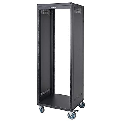 Sound Town 30U Universal Steel Rack, w/Mesh Doors, Locking Casters, Vented Side Panels for Audio Video, Server and Network Equipment (STRK-M30UWD) - size: 30U-D