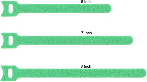 50pcs Reusable Fastening Adjustable Cable Ties Wire Management (6 Inch, Green) - color: Green, size: 6 Inch