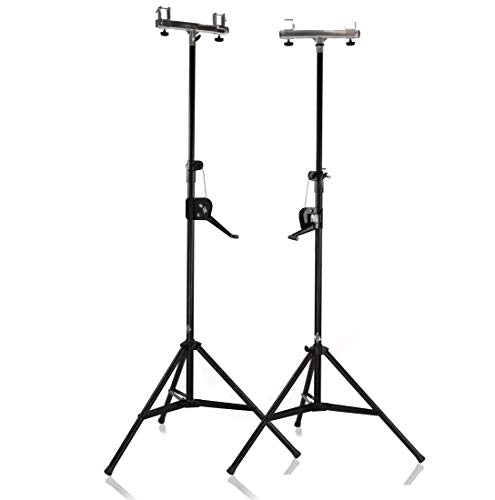 GRIFFIN Lighting Truss Stands (Hand-CrankUP PRO) with T Adapters – DJ Booth Kit & Trussing System for Light Cans & Speakers – Pro-Audio Stage Platform Hardware Mounting Package
