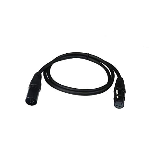 SinLoon (1m) DMX Stage Light Cable,DJ XLR Cable, 3-Pin Female XLR to 5-Pin Male XLR DMX Turnaround Connection for Moving Head Light Par Light Spotlight with XLR Input & Output (5male)