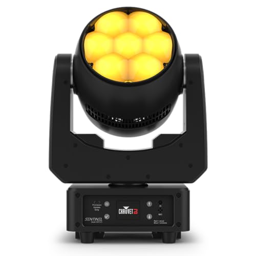 CHAUVET DJ Sentinel Wash Q7Z ILS RGBW LED Moving Head Wash Light with Motorized Zoom, 7 x 20W LEDs, Built-in Wireless DMX & ILS, Totem Mode, DJ, Stage, Concert & Event Lighting