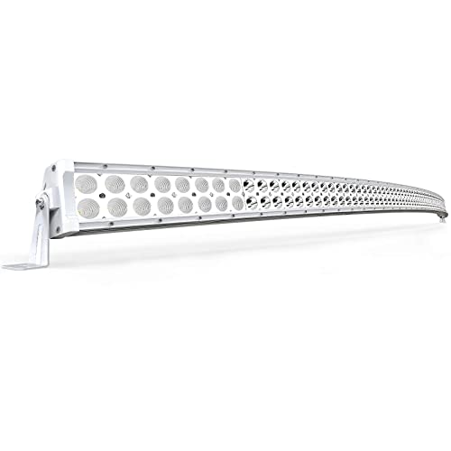 YITAMOTOR 52" Curved LED Light Bar Spot Flood Combo, White - size: 52in White, style: Dual-Row Curved