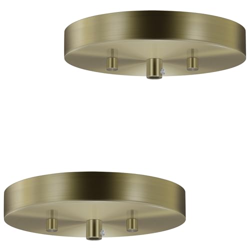 2 Pack 6 Inches Light Canopy Kit with Heavy Duty Replacement Ceiling Cover Plate & Mounting Hardware for Lighting Fixtures Chandelier Pendant Lamp or DIY Project (Bronze) - color: Bronze, size: 2 Pack