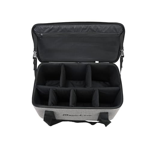 MagicLine Semi-Rigid Photo Studio Camera Equipment Bag 21.7"x12.6"x10.6" | Carrying case with shoulder strap, handle, movable foam padded dividers for studio strobe flash, monolight and accessories