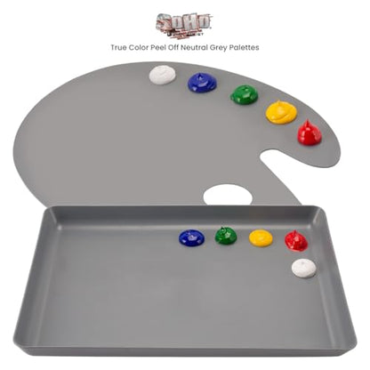 Soho Urban Artist Neutral Gray Artist Paint Palette - Large Butcher Tray Easy Clean Up Palette for Acrylics, No Stains and Paint Peels Off Once Dried - 11" x 15" - size: 11"x15"