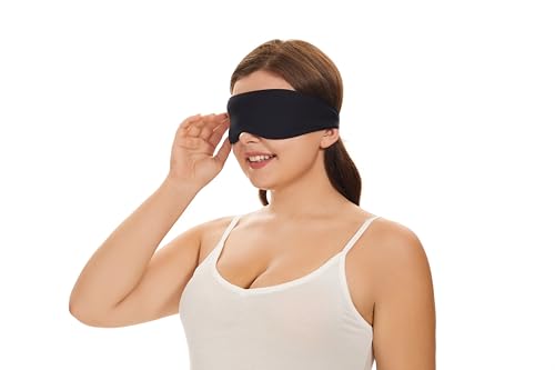 ALASKA BEAR Sleep Mask for Side Sleepers Patented Design, Cup-Shaped and Extra-Soft, 100 Blackout Eye Mask Shades Cover for Men and Women Home or Travel, Machine Washable, Black - color: A2 Black