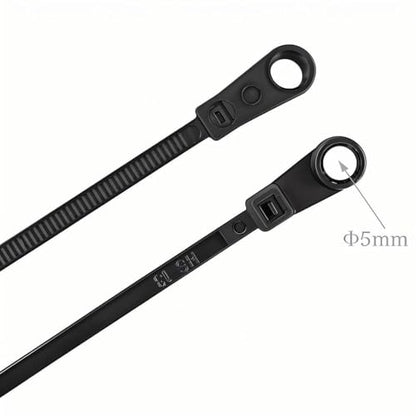 HS Heavy Duty Cable Ties with Screw Holes (100 Pack) 11.8 Inch Mounting Head Electrical Zip Ties 50 LBS,UV Black - size: 11.8" (100 Pack)