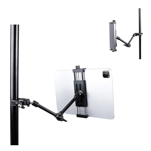Exercise Bike Tablet Mount for iPad – Adjustable Spin Bike & Treadmill iPad Holder Stand, Compatible with Microphone Stands, Stationary Bicycles, and Devices Ranging from 4.7 to 13 Inches - size: Super Clamp