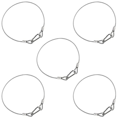 5 Pack Stage Light Safety Cable Stainless Steel Security Wire for Lighting, Luggage, Garage Goor, Camera - size: 1/8in * 20in
