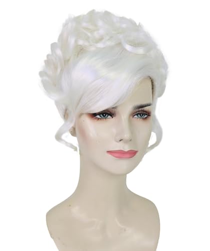 American Rapper Curly Updo High Fashion Wig for Women - Celebrity Style Wig | Elegent Choice for Cosplay Events, Halloween Parties & Themed Performances - White - color: White