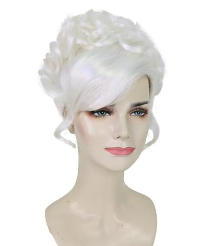American Rapper Curly Updo High Fashion Wig for Women - Celebrity Style Wig | Elegent Choice for Cosplay Events, Halloween Parties & Themed Performances - White - color: White