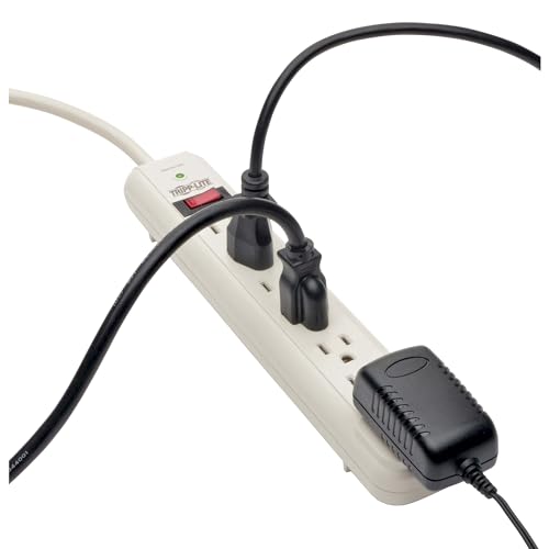 Tripp Lite 7 Outlet Surge Protector Power Strip, Extra Long Cord 25 ft., 1080 Joules, Lifetime Limited Warranty & $25K Insurance (TLP725) Light Gray - style: 25ft Cord